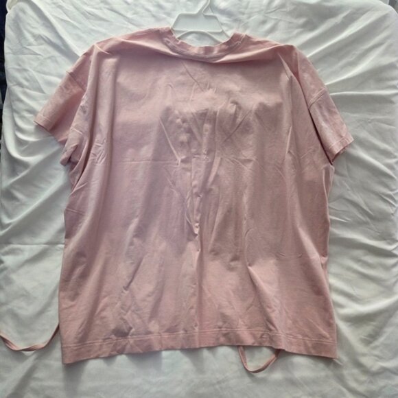 Lululemon Pima Cotton Tie Waist T-Shirt Pink 8 - Picture 5 of 9